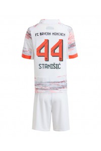 Bayern Munich Josip Stanisic #44 Jalkapallovaatteet Lasten Vieraspeliasu 2025-26 Lyhythihainen (+ Lyhyet housut)